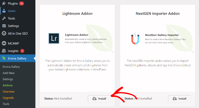 Installa il componente aggiuntivo Lightroom