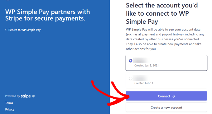 Collega Stripe a WP Simple Pay