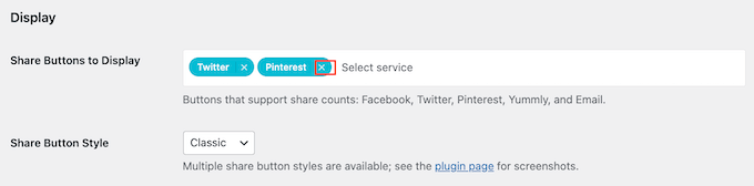 Rimozione dei pulsanti di condivisione di Facebook e Pinterest da un sito Web o blog WordPress