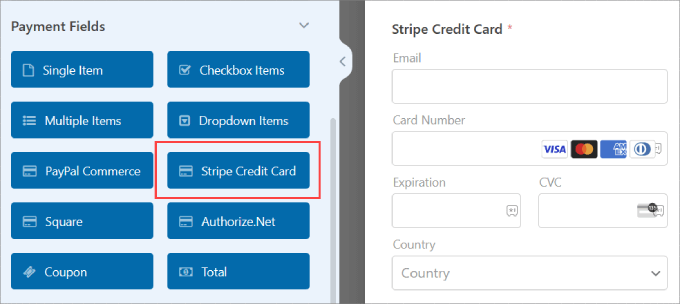 Carta di credito a strisce