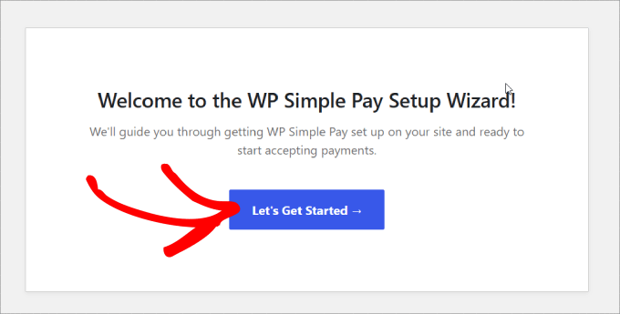 Procedura guidata di configurazione WP Simple Pay