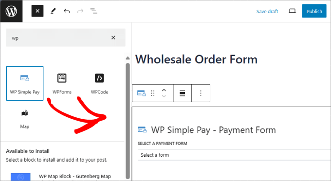 Blocco WP Simple Pay