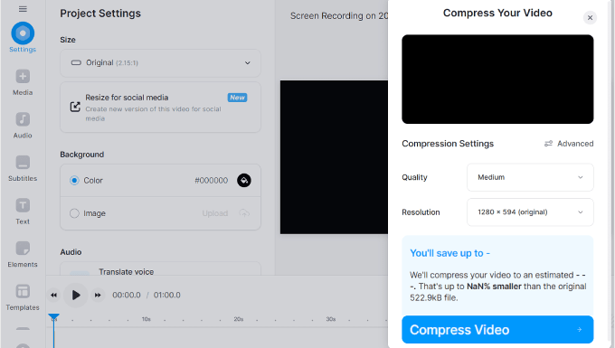 Compressore video VEED.IO