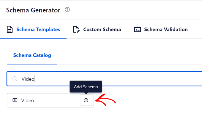 Aggiunta del modello di schema video in AIOSEO