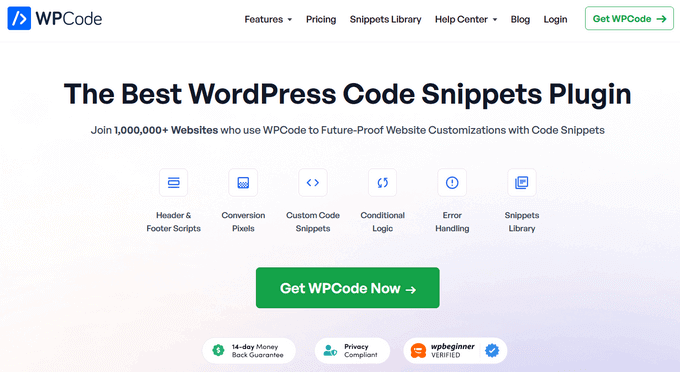 WPCode - Il miglior plugin per snippet di codice WordPress