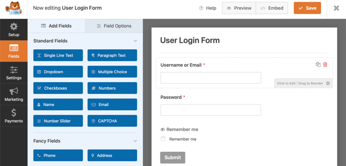 Generatore di moduli WPForms