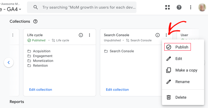 Pubblica il rapporto di Search Console in Google Analytics