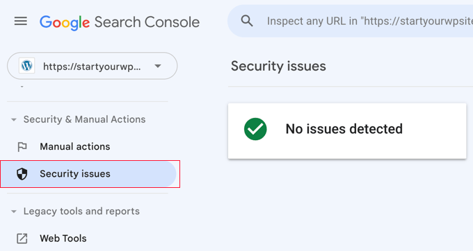 Problemi di sicurezza di Google Search Console