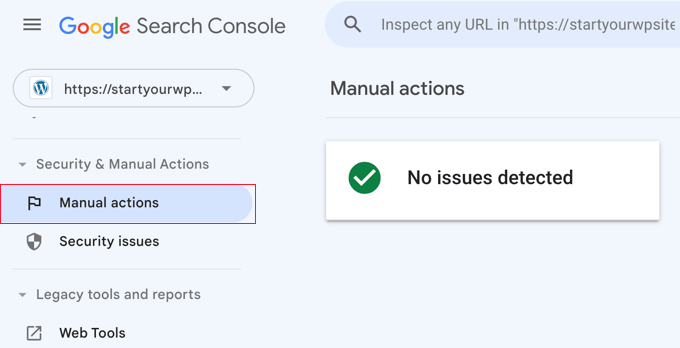 Azioni manuali di Search Console