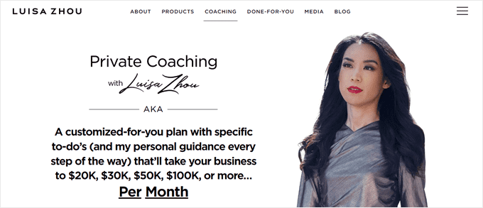 Esempio di coach online che offre coaching privato