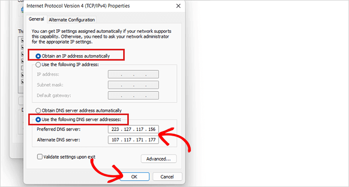 Digita il tuo DNS preferito