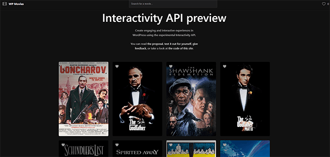 Demo dell'API di interattività