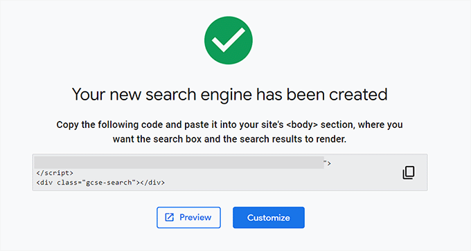 Copia l'ID del motore di ricerca di Google dal sito web