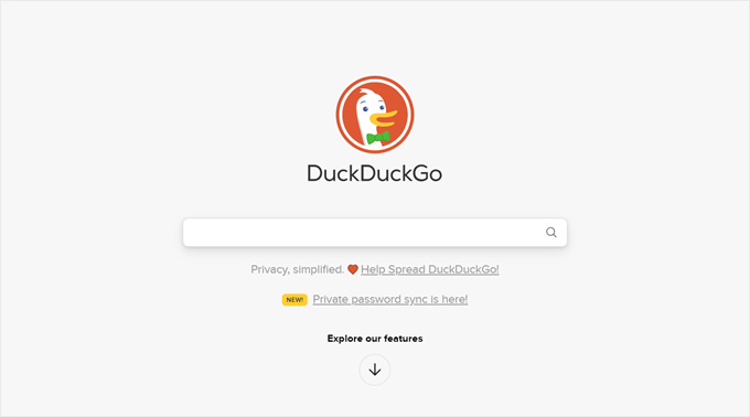 Motore di ricerca DuckDuckGo
