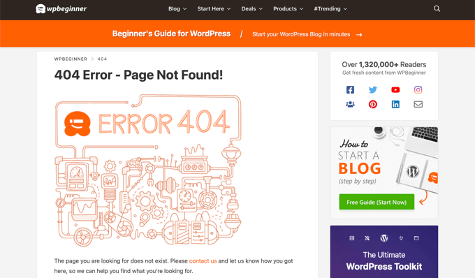 Esempio di 404 pagine