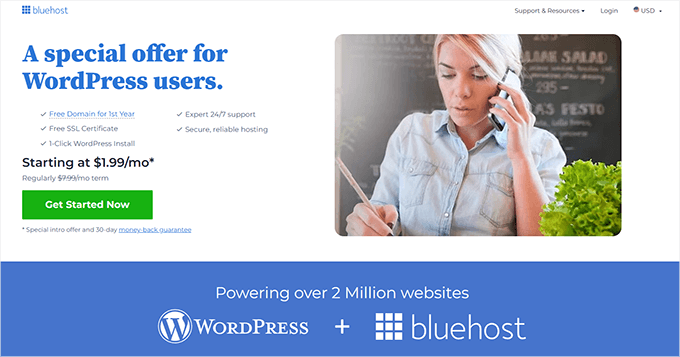 Sito web Bluehost