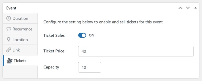 Utilizzo del componente aggiuntivo per la biglietteria degli eventi in Sugar Calendar