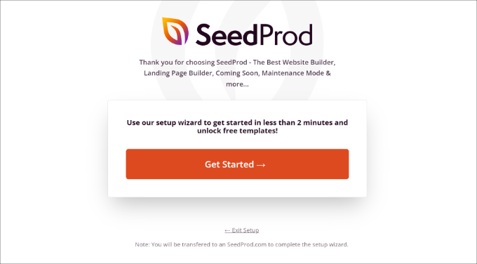 Procedura guidata di installazione di SeedProd Lite