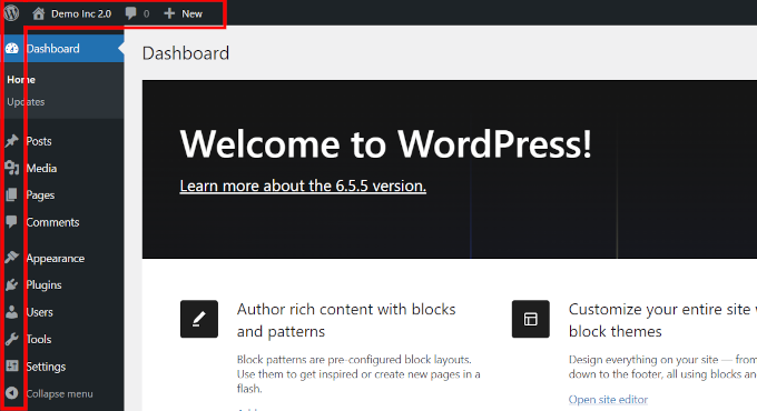 Icone del menu nell'area di amministrazione di WordPress