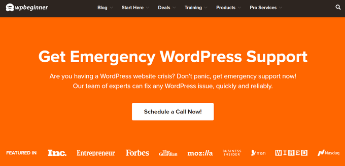 Supporto WordPress di emergenza