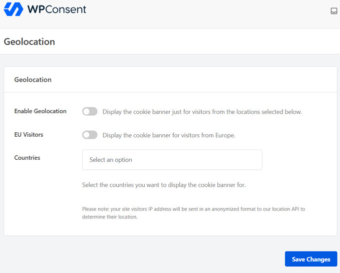 geolocalizzazione wpconsent