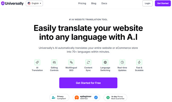 homepage universale