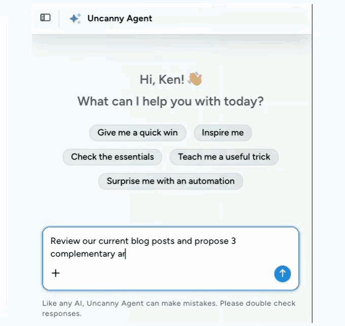 esempio di conversazione con l'agente